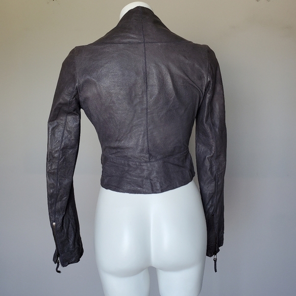 Anthropologie Elevenses Mysa Leather Moto Jacket Size XS - Picture 3 of 9
